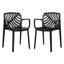 Chaise de salle à manger d'extérieur empilable (ensemble de 2)-1353007121