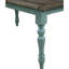 Banc de salle à manger bleu patiné avec siège en grain de bois naturel - revêtement blanc antique