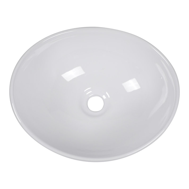 Lavabo de salle de bain vasque en céramique blanche 16 po x 13 po, lavabo de comptoir moderne pour salle de bain contemporaine