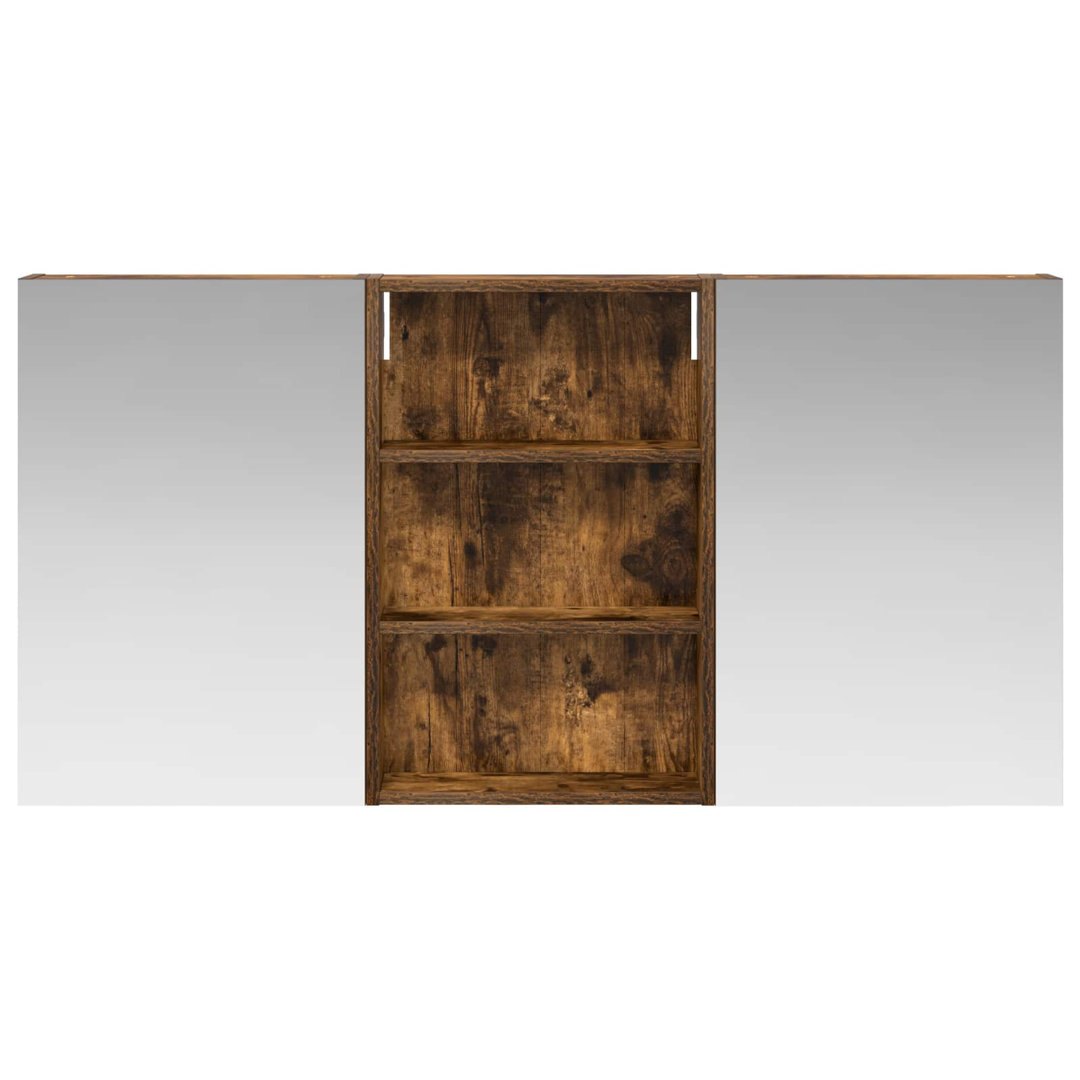 Bathroom Cabinet Set With LED Strip Lights Engineered Wood Shelving