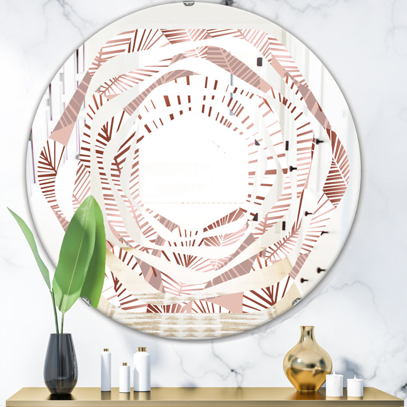 Miroir mural Coastal, H 23,6 po x l 23,6 po, Tourbillon à motif tropical IV