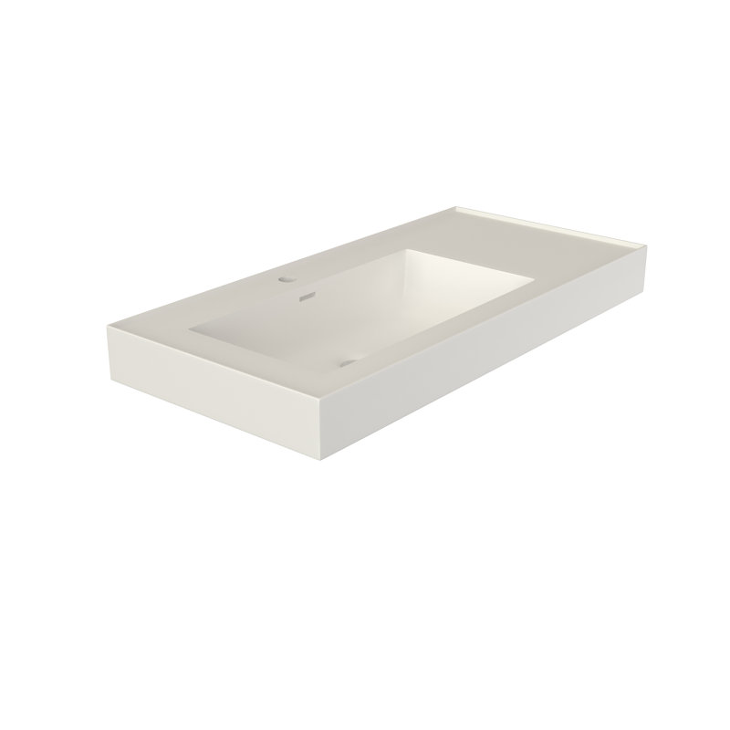 39 Inch Matte White Solid Surface Basin