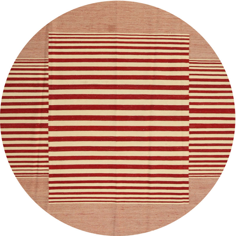 Tapis de zone rouge contemporaine, Rond 4 pi