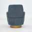 Fauteuil pivotant à 360 degrés en lin de coton, tissu de conception ergonomique, fauteuil de chambre, chaise de salon, bleu