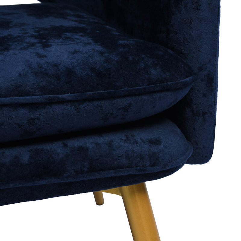 Fauteuil de 23,2 po Schuyler, Velours bleu foncé