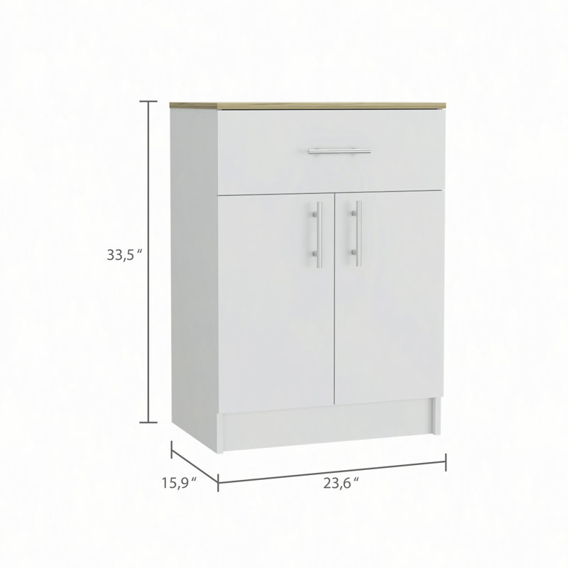 Mayorca Multistorage Pantry Cabinet, One Drawer, Two Interior Shelves, White