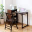 Bureau pliant avec plateau spacieux, idéal pour optimiser l'espace de travail à domicile, table gain de place couleur noyer brun, adaptée pour ordinateur et coiffeuse.