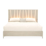 Lotus Bay Panel Bed With LED Lights - Sand