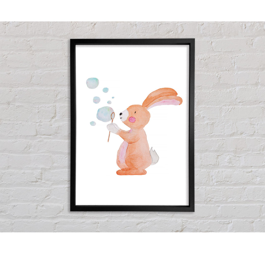 Bunny Bubble Love - Einzelner Bilderrahmen Kunstdrucke auf Leinwand