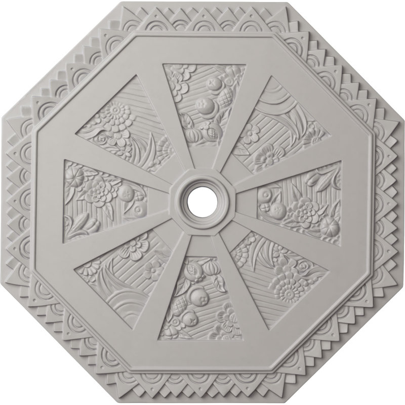 Médaillon de plafond Endurathane Tellson, DE 30 5/8 po x P 2 1/2 po (convient aux auvents jusqu'à 6 3/4 po), finition perle noire peinte à la main
