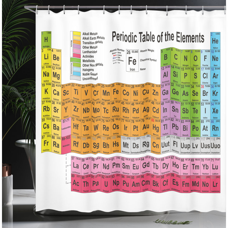 Ensemble de rideau de douche et crochets, H 75 po x l 69 po