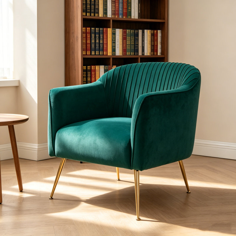 Fauteuil de chambre Modern Velvet, Vert