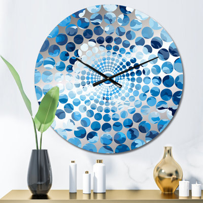 Blue Camouflage Skies - Abstract Wall Clock