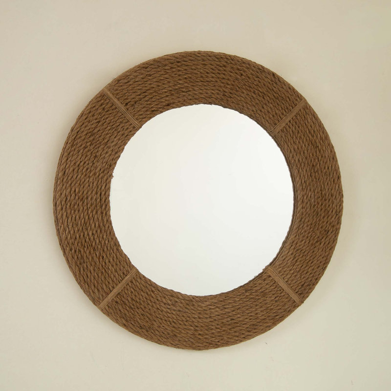 Miroir en bambou tissé à la main