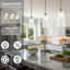 Luminaire suspendu en forme de cloche moderne en nickel / or à 1 lumière de 6,1 po avec verre bleu / blanc pour salle à manger ou îlot de cuisine-371593823