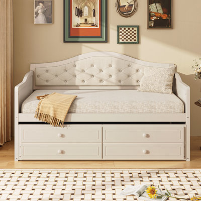 Wooden Daybed with 2 Storage Drawers