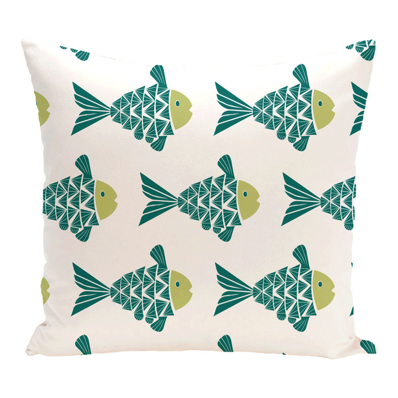 Housse et insert de coussin de plage Beach Tales, sarcelle, H 26 po x l 26 po