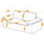 Canapé 74,8 po sans os, canapé 2 places avec coussins amovibles, canapé en chenille pour salon-2122576800