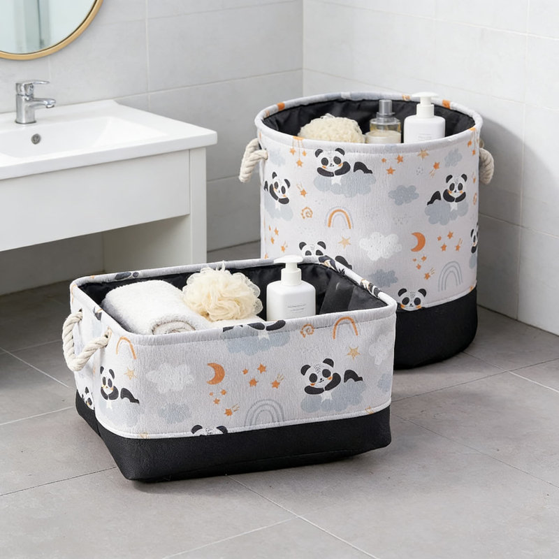 2Pcs,Large Capacity Foldable Storage Basket With 3-Tier Design, Multifunctional Organizer For Toys, Laundry, And Household Items, Water-Resistant And Durable Fabric