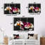 Ensemble de salon art mural hippopotame rose accentué d'orange - hippopotame rose-107194294-107194310
