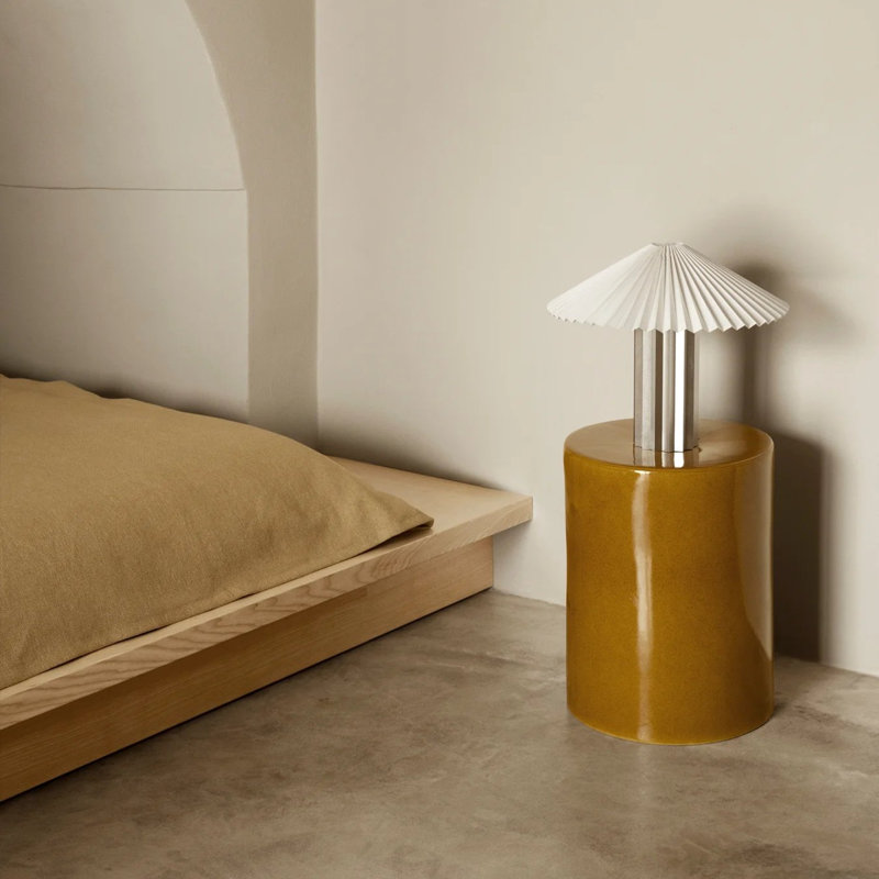 Ceramic Accent Stool, Tan