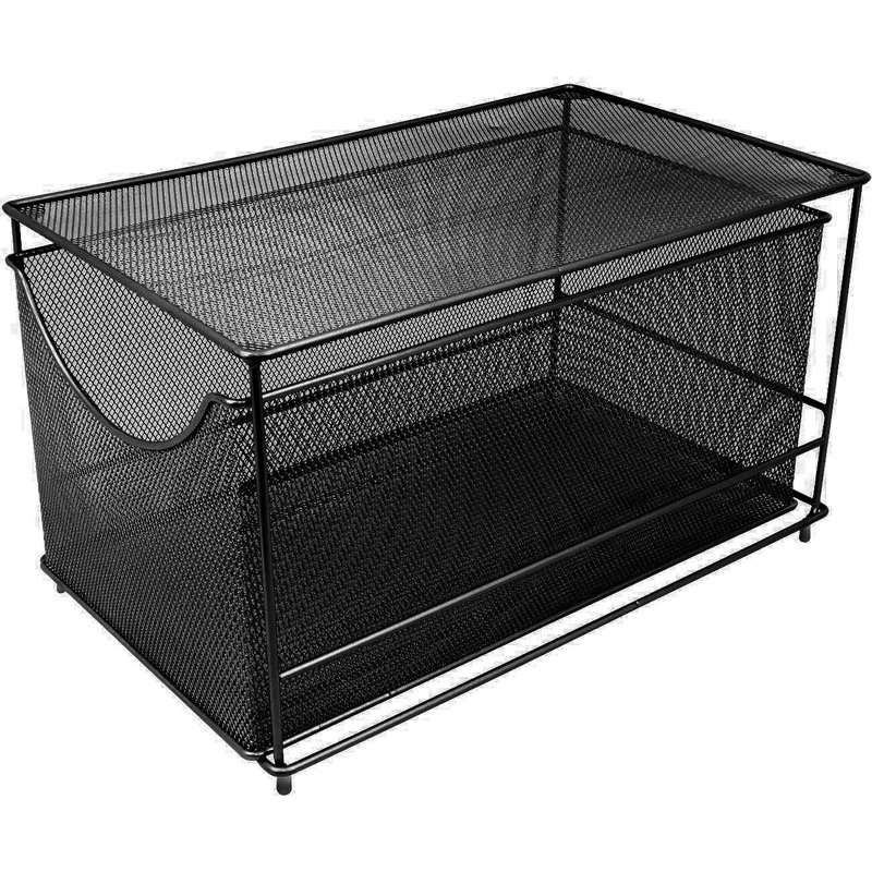 Tiroir organisateur de placard, L 9,62 po, Noir