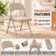 Ensemble de 4 chaises pliantes kaki pliantes avec coussin et dossier-27828496-27828525