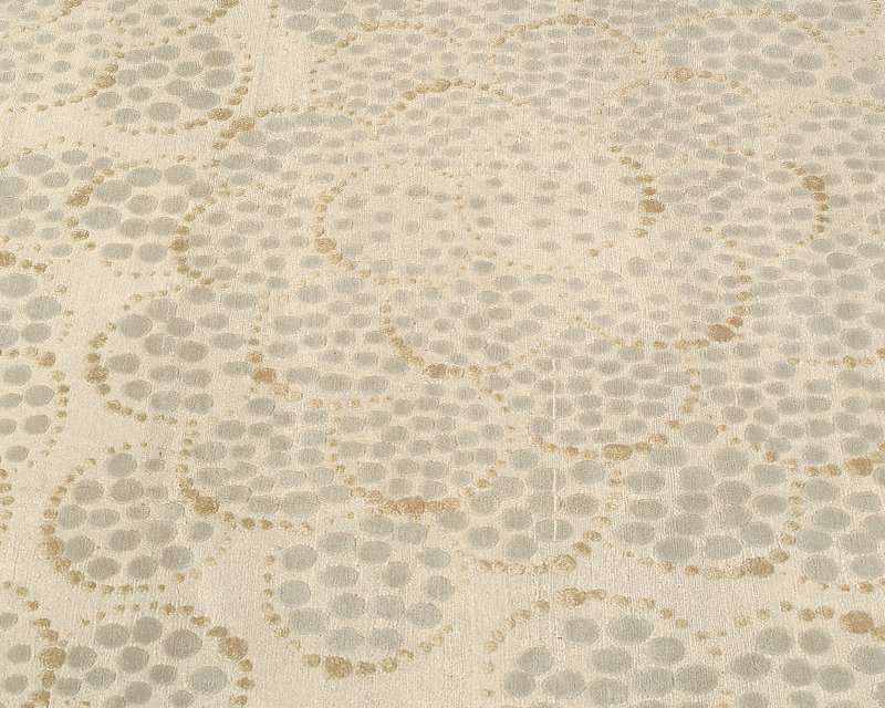 Effervescence Polka Dots Area Rug in Neutral/White, Rectangle 6' x 9'