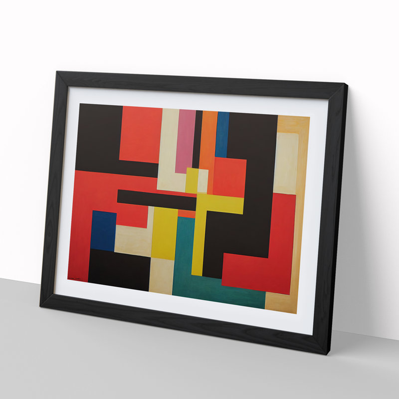 Modern Bauhaus Vol.4 Abstract - Framed Print, Black, 25cm H x 34cm W x 2cm D