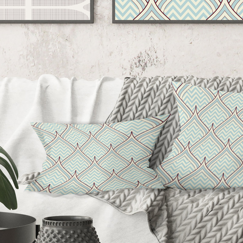 Ornement avec des éléments décoratifs. - Coussin Mid-Century
