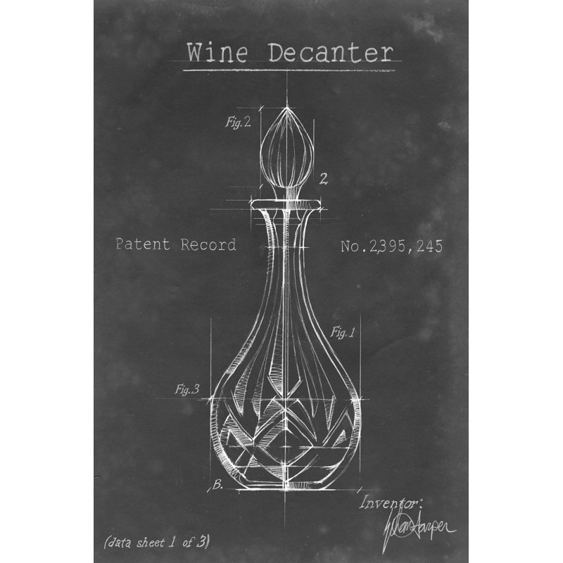 Barware Blueprint VIII by Ethan Harper - Drawing Print Print, 122cm H x 81cm W, Black Floater Framed