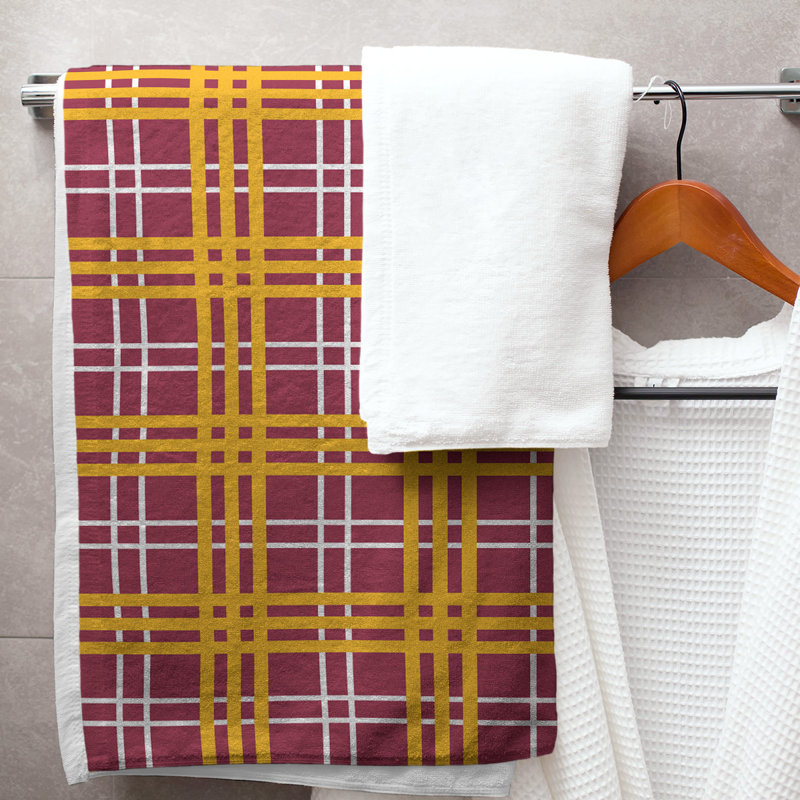 Serviette de bain Arizona football Luxury, Rouge / Blanc / Jaune, Microfibre