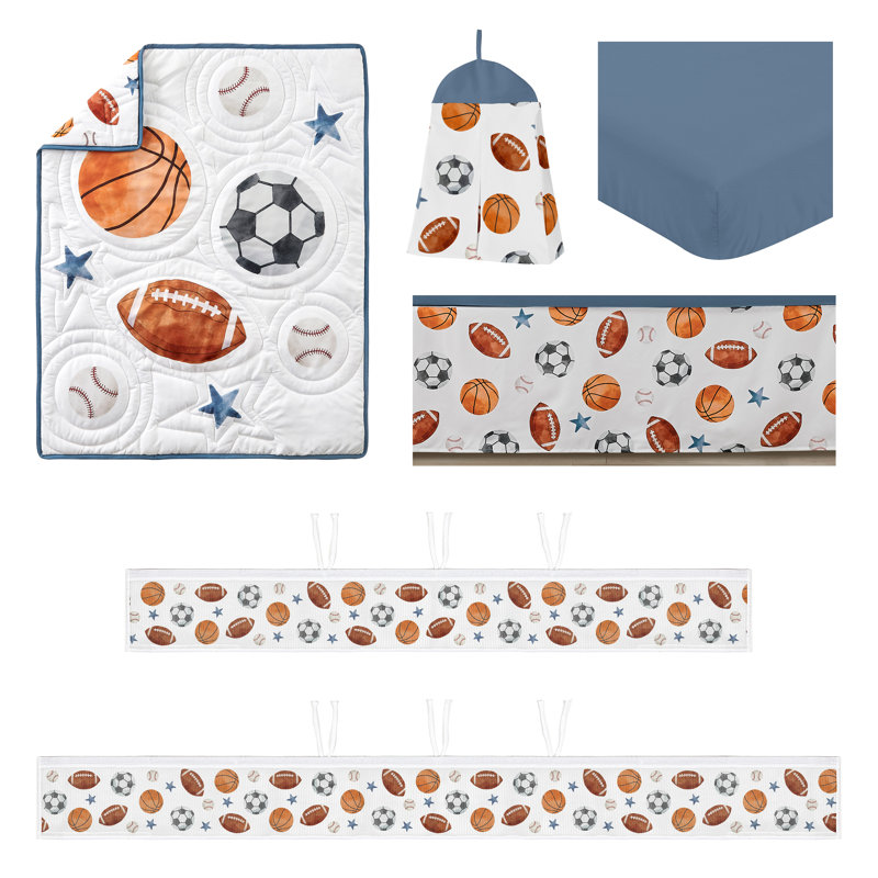 Literie 6p pour lit de bébé Sweet Jojo Designs + doublure en filet respirant Baby