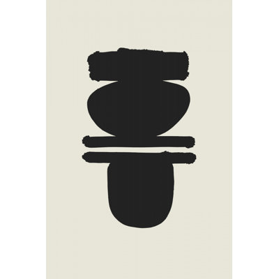 Minimalist Stacked Forms by Cartissi — Abstract Wall Art — 24 × 36 Matted Framed Print (White)