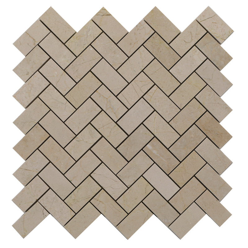 Carreau de mosaïque Adrie Crema Marfil, Crème polie