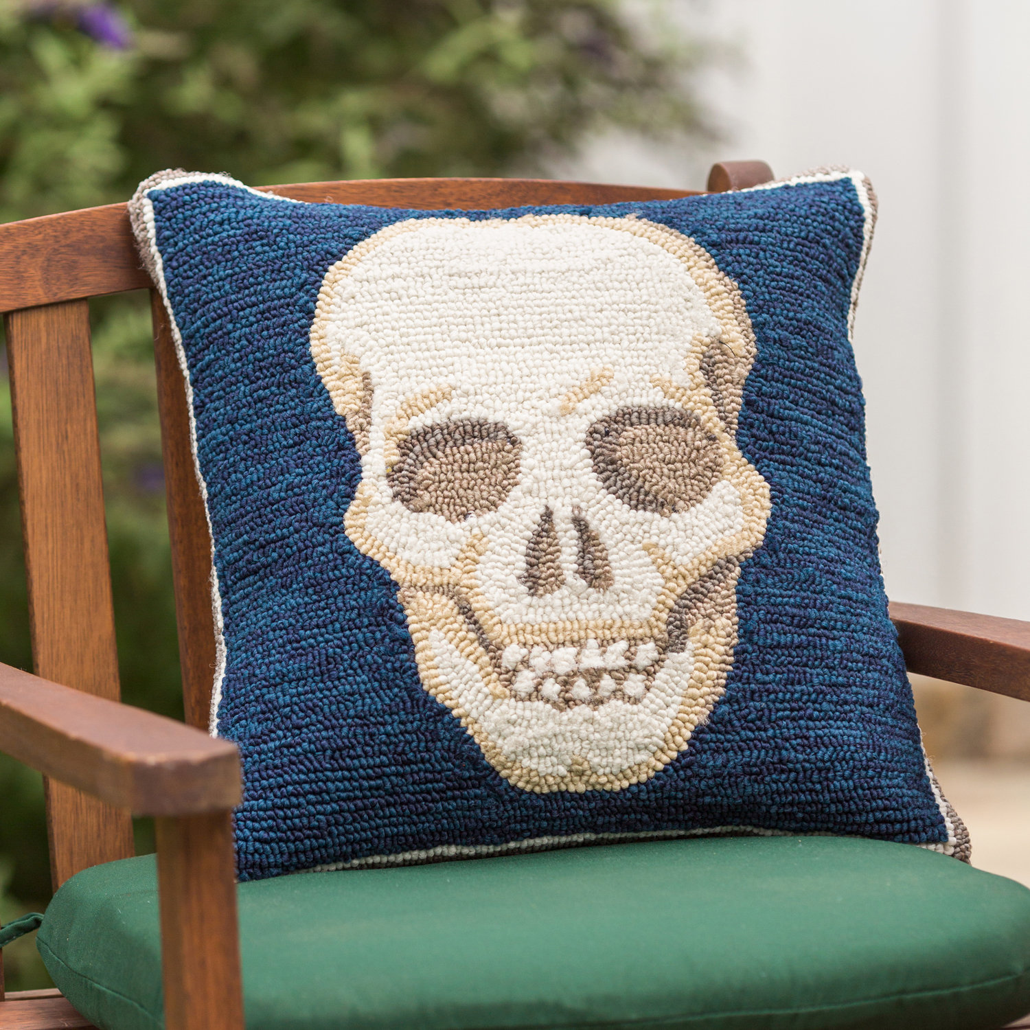 Embroidered Indoor/Outdoor Throw Pillow