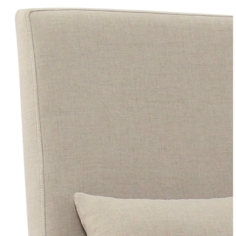 19'' H Cotton Upholstered Side Chair, With Caster, Charcoal Gray