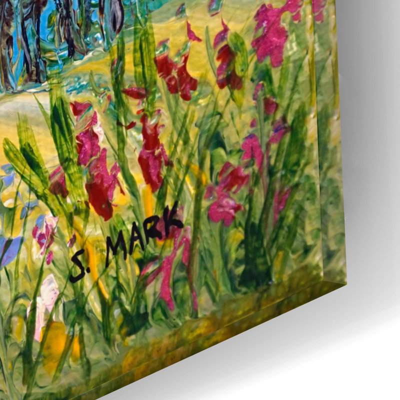 «River» par Sharon Mark, art mural en verre acrylique, H 12 po x l 16 po x P 0,13 po
