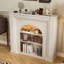 Armoire de cheminée en bois massif et en bois manufacturé blanc-106845447