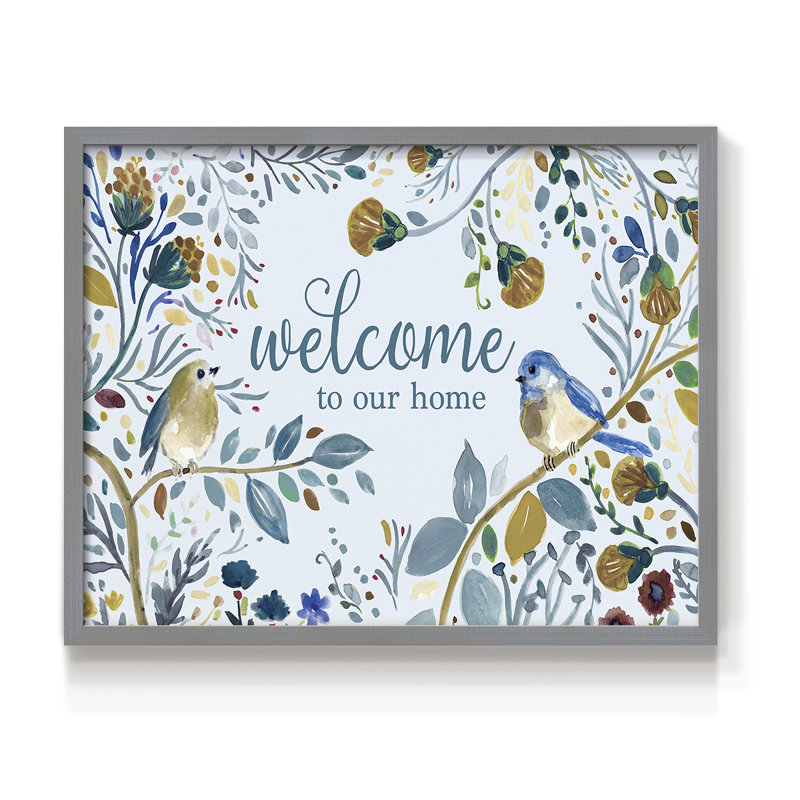 Bienvenue dans notre maison - Impression encadrée - Restickable, H 8 po x l 10 po, Grey