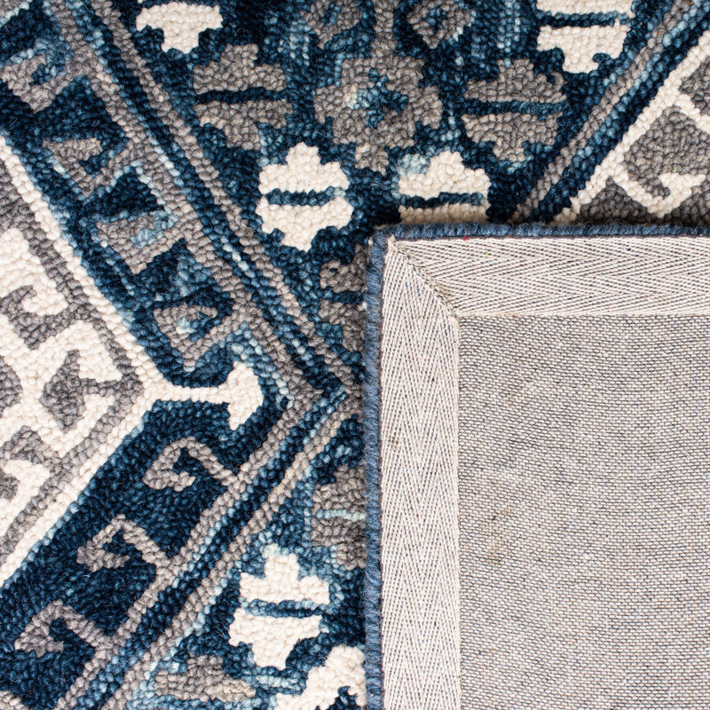 Vahakn Hand Tufted Wool Geometric Rug, Rectangle 5' x 8'