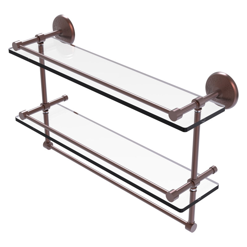 Étagère 2 pièces avec barre à serviettes Tilney, Cuivre antique, 22"H x 22"W x 16"D