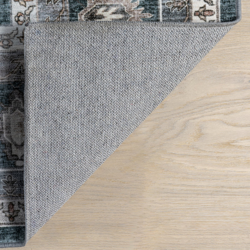 Davi Faded SplashGuard Machine Washable Area Rug, Rectangle 9' x 12'