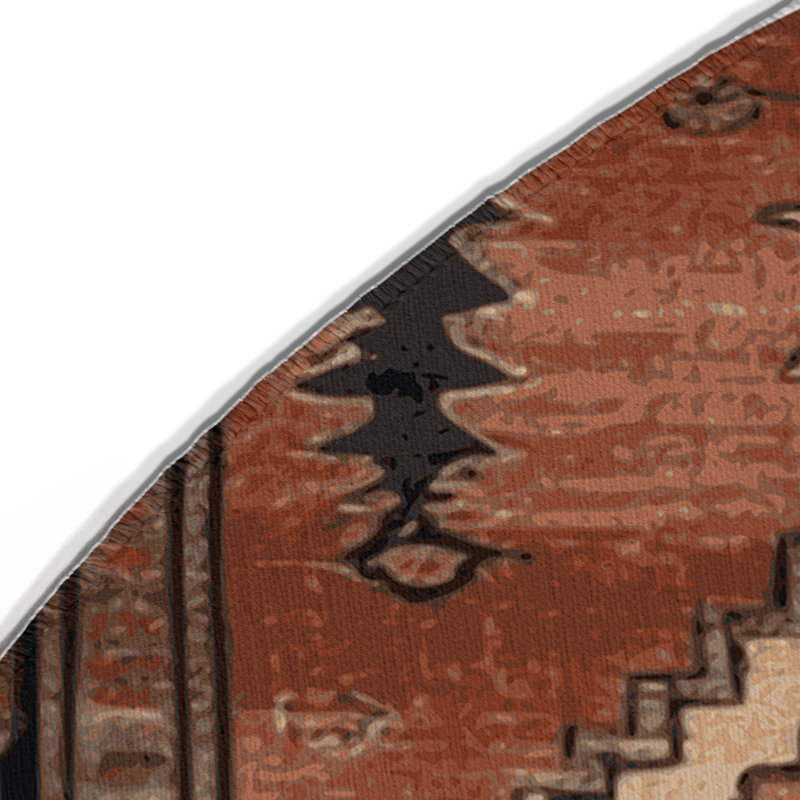 Tapis d'intérieur et d'extérieur brun Persian, Rond 5 pi