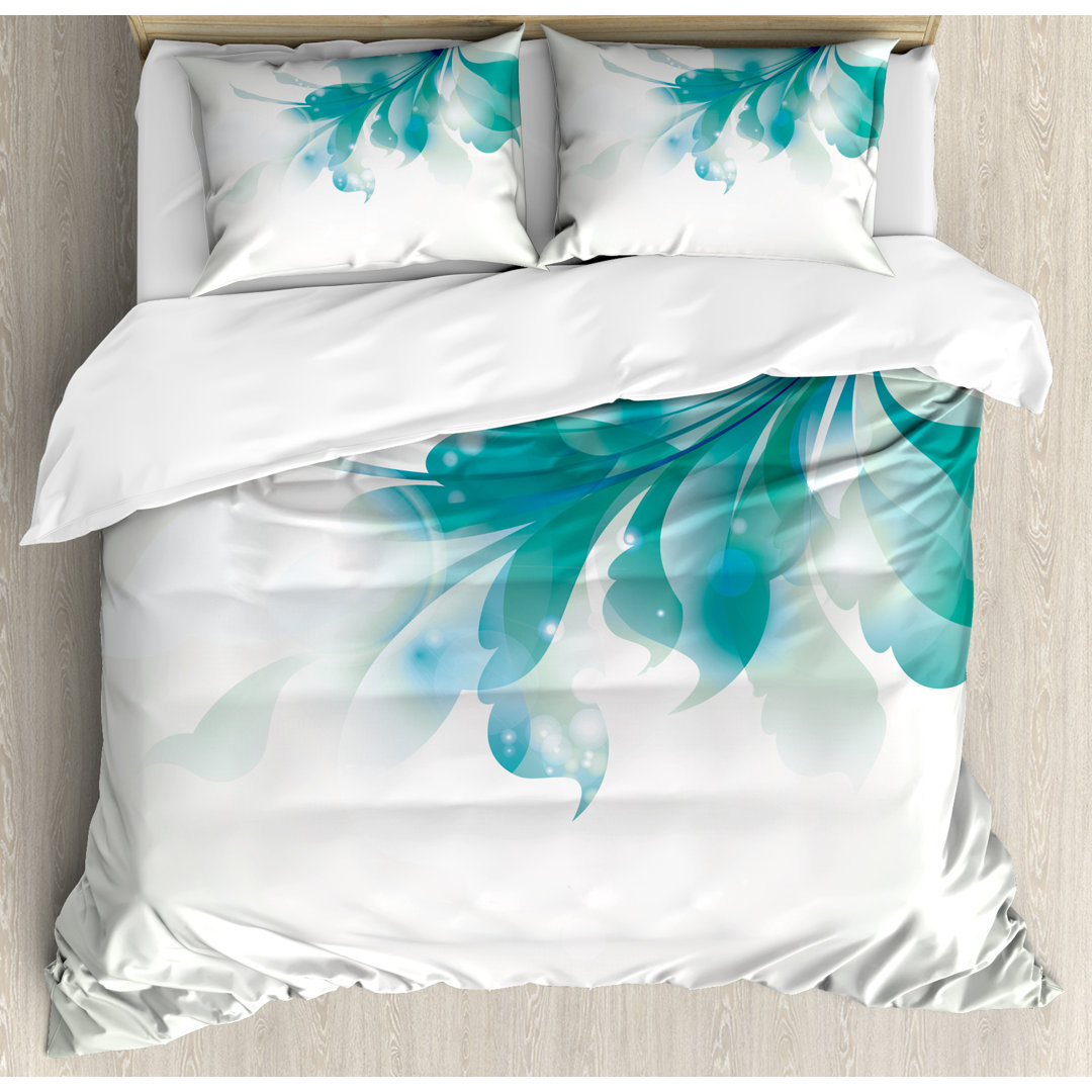 Abstract Modern & Contemporary Floral Duvet Cover Ambesonne 