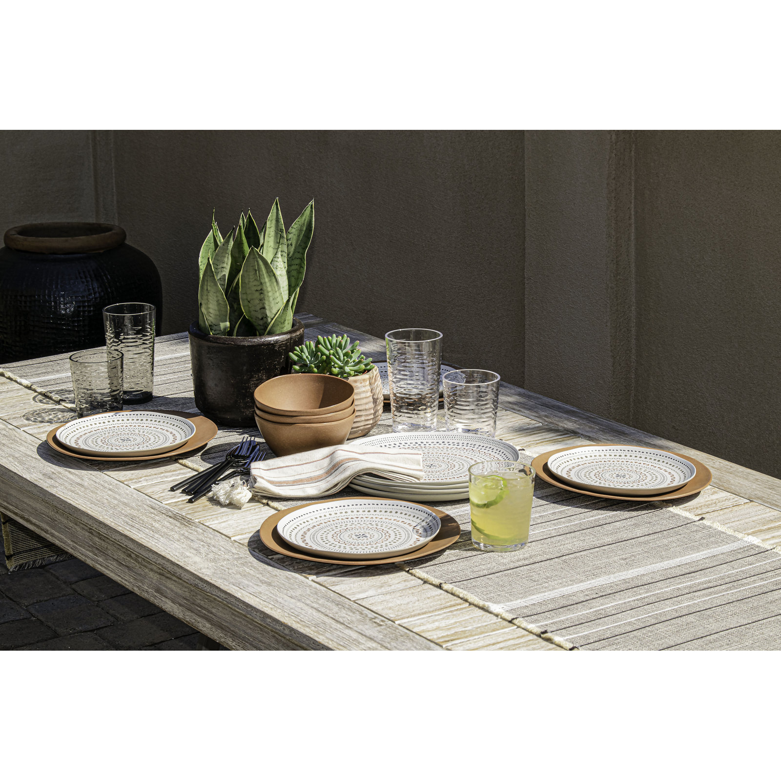 Laya Melamine Pasta Bowl, Terra Cotta