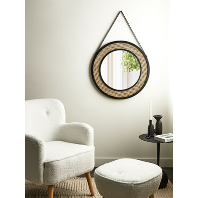 Candon Solid Wood Round Mirror