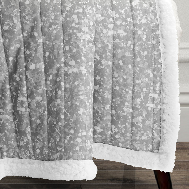 Jeté 100% coton scintillant, Rosé / gris