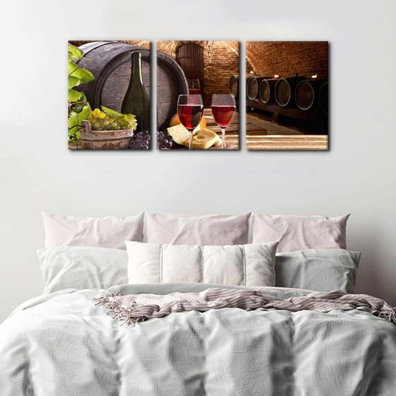 3 Piece Wrapped Canvas Print, 40 cm H x 90 cm W
