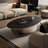 Modern minimalist oval solid wood coffee table-103550150